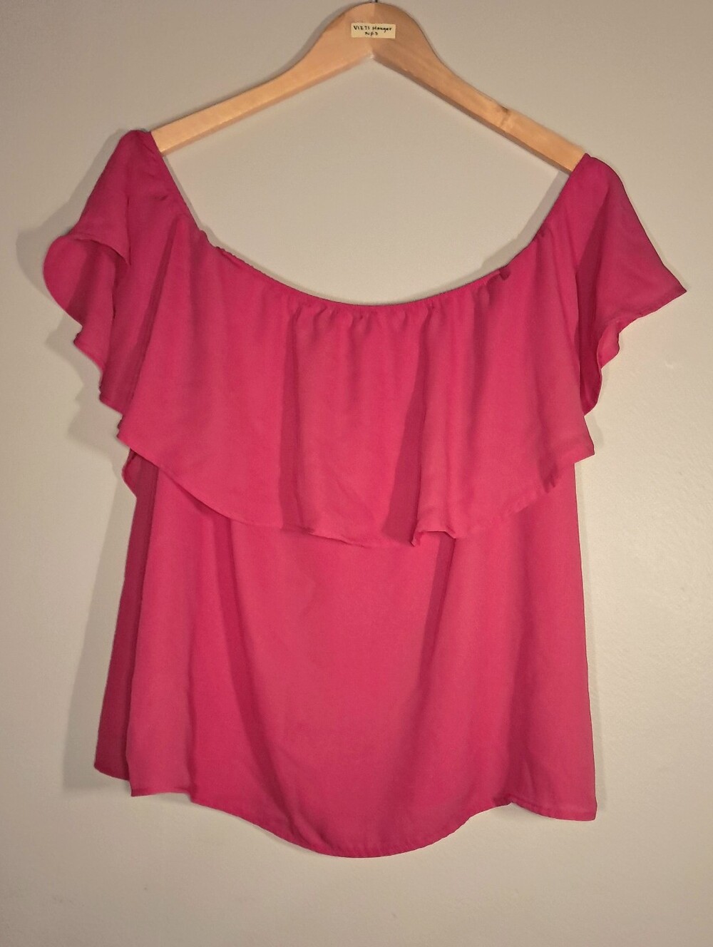 Show Me Your MuMu Off-Shoulder Ruffle Top in Hot Pink Magenta